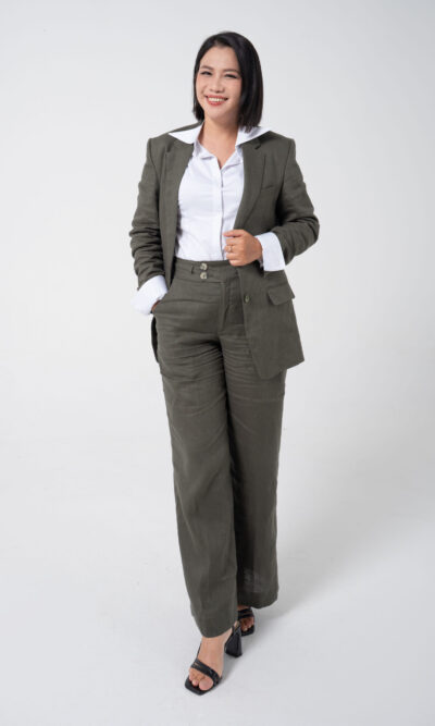 VEST LINEN XANH RÊU